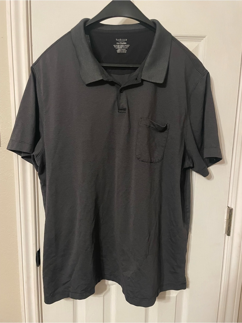 Van Heusen Men's Charcoal Gray Pocket Polo